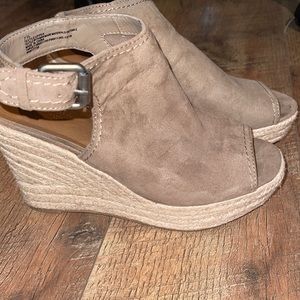 Suede wedge heels